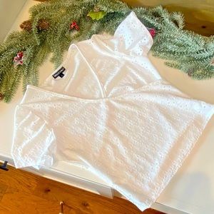 White Eyelet Short Sleeve Top